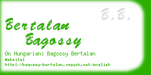 bertalan bagossy business card